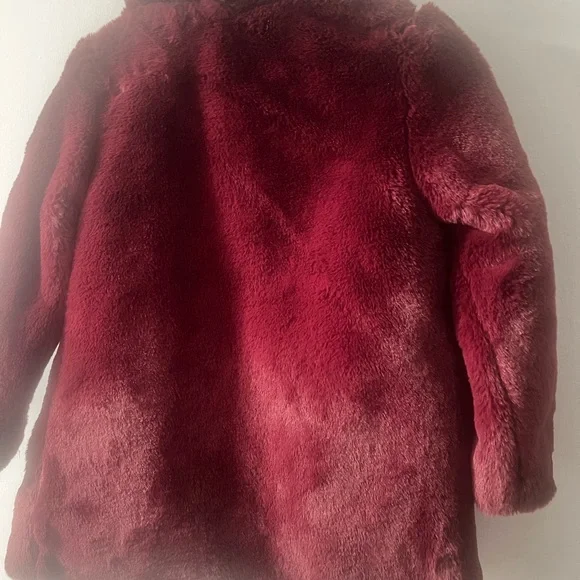 H&M Red Faux Fur Jacket Cozy Mid-Length - Picture 2 of 5